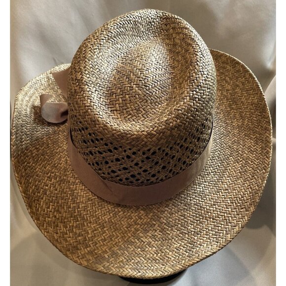 Ralph Lauren LRL Women's Straw Hat One Size Brown Bow NEW Beach Tropical Pool - Picture 4 of 7